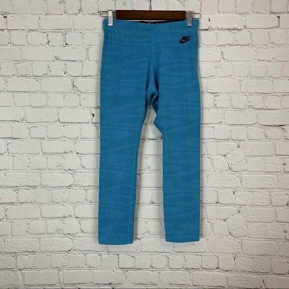 Nike Dri Fit Women's Running Leggings Size Small  Blue Pinstripe EUC - Picture 1 of 10